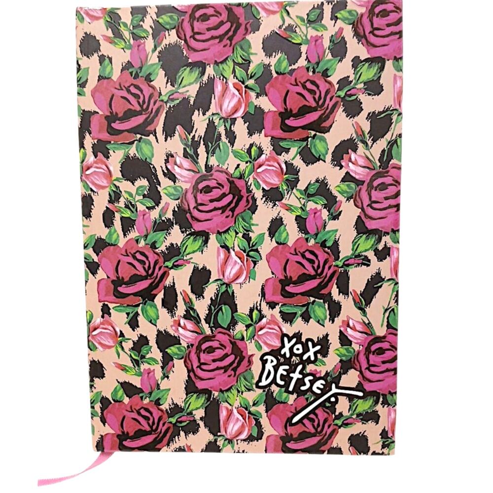 Betsey Johnson Journal 8" Designer Notebook PINK ROSES‎ Cottagecore Lined Pages